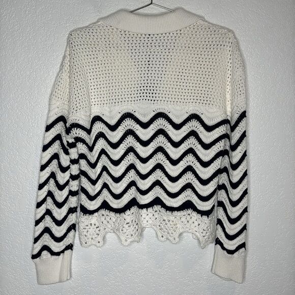 NWT Rails Louise Sweater Wave Blue/White Stripe Cotton XS - Picture 6 of 11